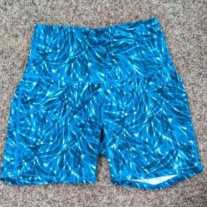 MTA Sport Men's Teal Blue Patterned Swim Hybrids
